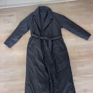 lululemon athletica Black Long Belted Trench Coat